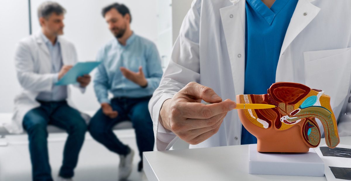 Doctor-and-patient-discussing-options-with-a-3D-model-in-the-foreground